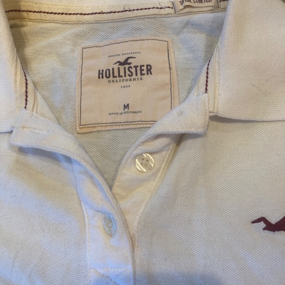 Hollister Co White Polo Shirt Size M - Picture 3 of 4
